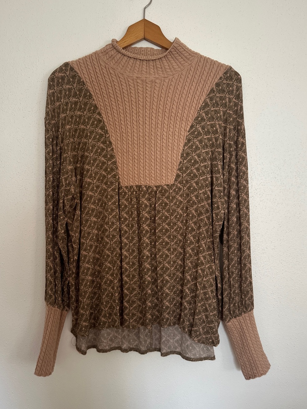 gimmicks by BKE Brown & Beige Mixed-Knit Pullover Sweater